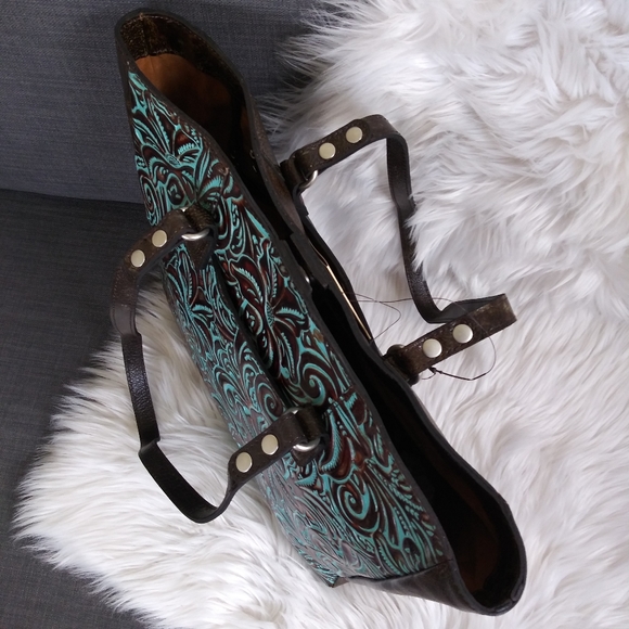 NWT PATRICIA NASH LEATHER TOOLED SOLARO TOTE - Picture 7 of 12